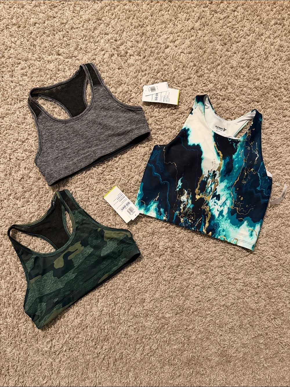 NWT Lot of 3 Old Navy Girls sports bras
